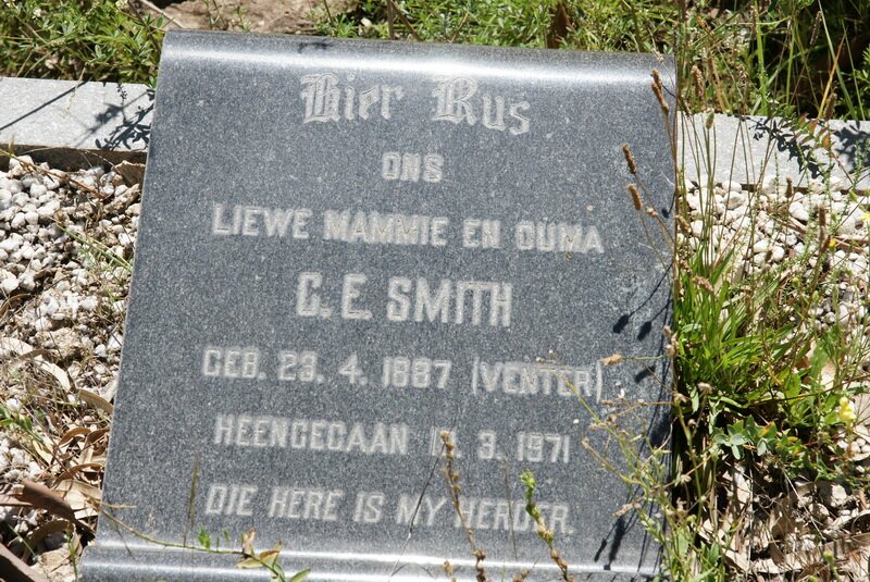 SMITH C.E. nee VENTER 1887-1971