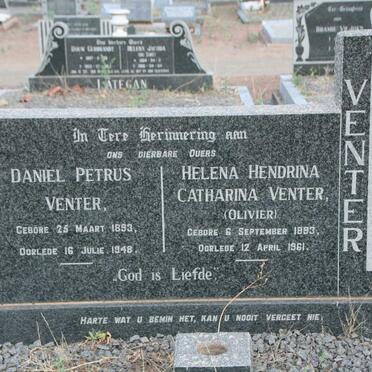 VENTER Daniel Petrus 1893-1948 &amp; Helena Hendrina Catharina OLIVIER 1893-1961