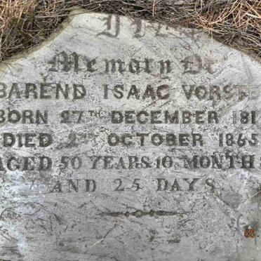 VORSTER Barend Isaac 1814-1865