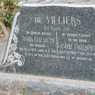 VILLIERS Gysbert Engelbertus, de 1869-1949 &amp; Maria Elizabeth ODENDAAL 1871-1961