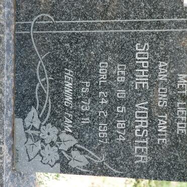 VORSTER Sophie 1874-1967