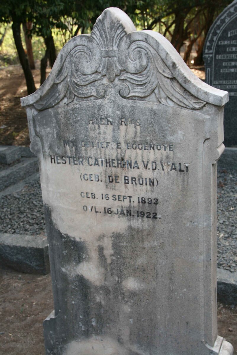 WALT Hester Catherina, v.d. nee DE BRUIN 1893-1922