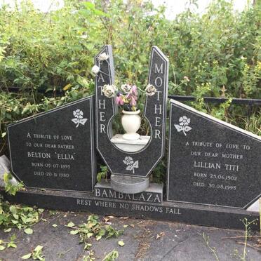 BAMBALAZA Belton 1895-1980 &amp; Lillian TITI 1902-1995