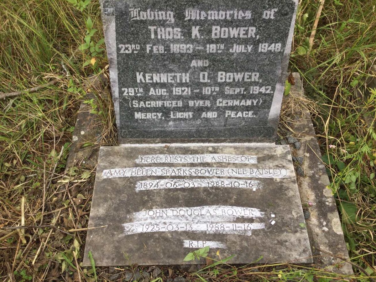 BOWER Thos. K. 1893-1948 :: BOWER Kenneth O. 1921-1942 :: BOWER Amy Helen Sparks nee BAISLEY 1894-1988