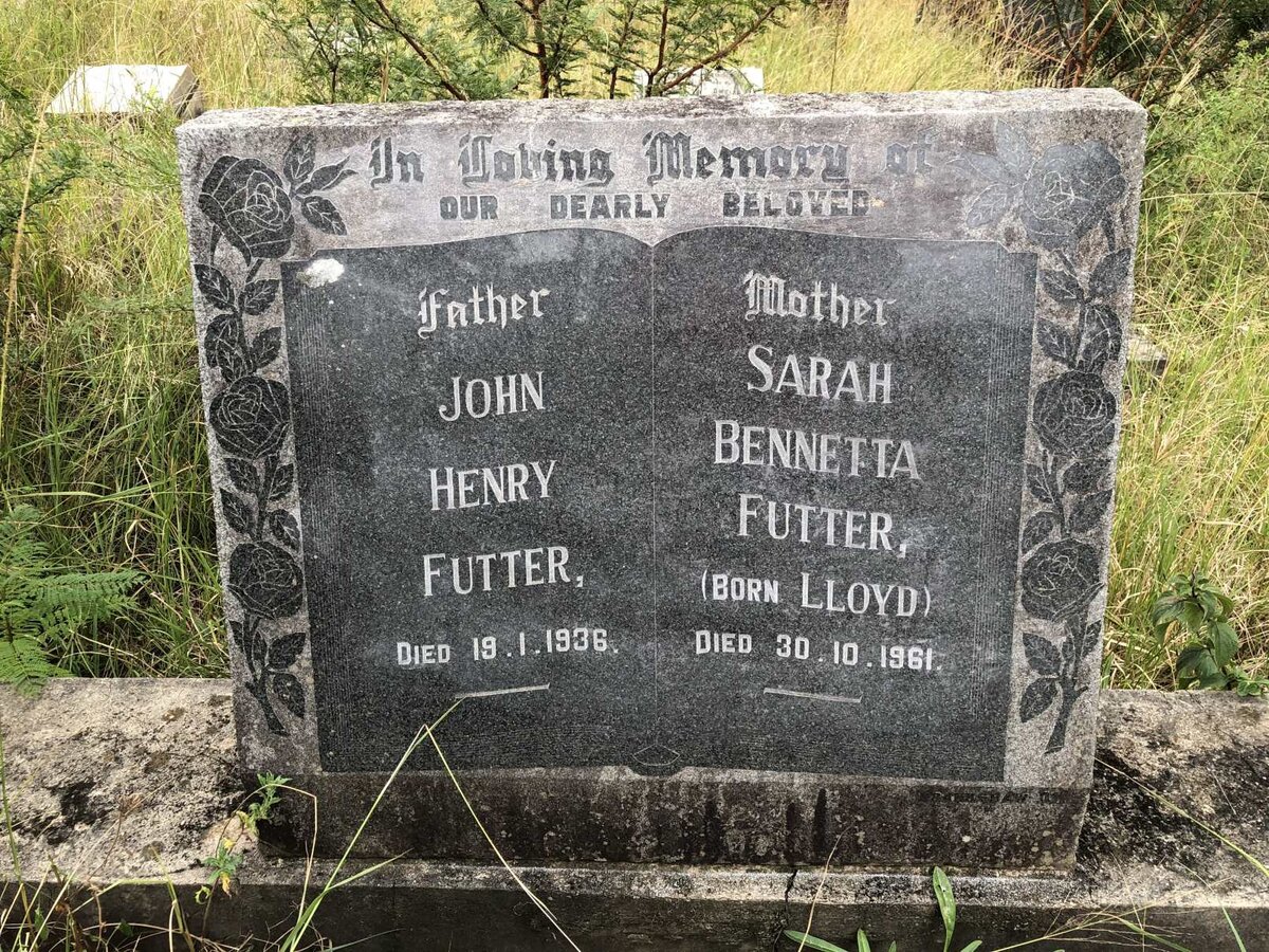 FUTTER John Henry -1936 &amp; Sarah Bennetta LLOYD -1961