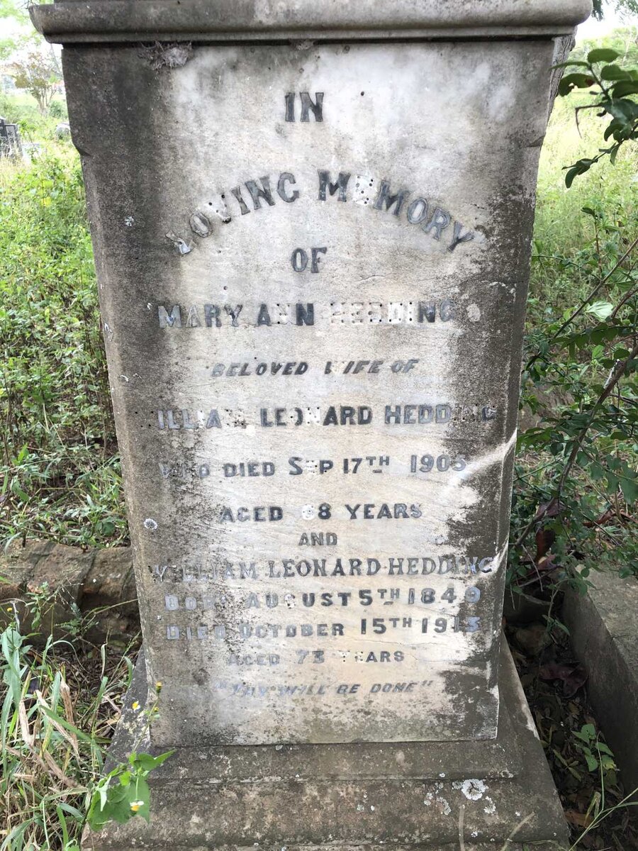 HEDDING William Leonard 1840-1913 &amp; Mary Ann -1905