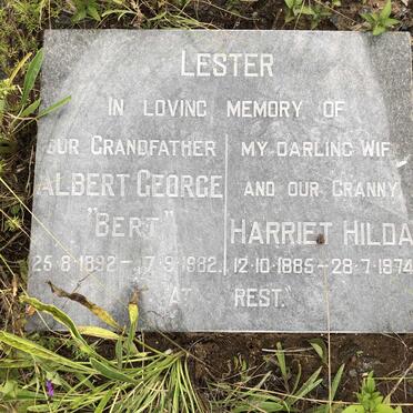 LESTER Albert George 1892-1982 &amp; Harriet Hilda 1885-1974