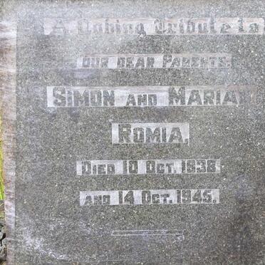 ROMIA Simon -1938 &amp; Maria -1945