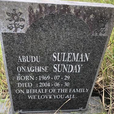 SUNDAY Abudu Suleman Onaghise 1969-2004