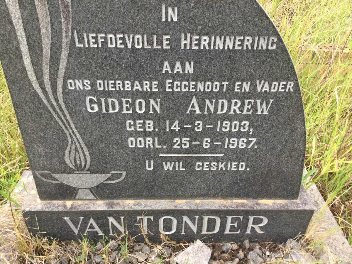 TONDER Gideon Andrew, van 1903-1967