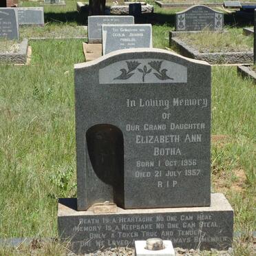 BOTHA Elizabeth Ann 1956-1957