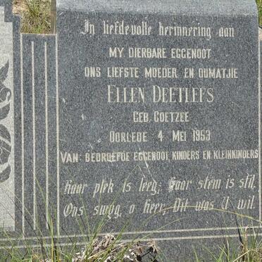 DEETLEFS Ellen nee COETZEE -1953