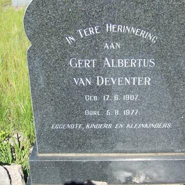 DEVENTER Gert Albertus, van 1907-1977