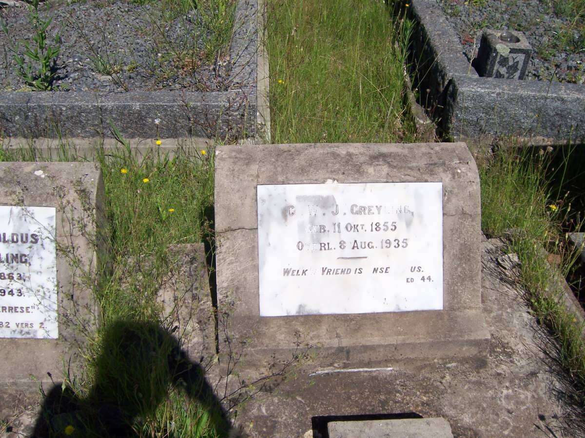 GREYLING C.W.J. 1855-1935