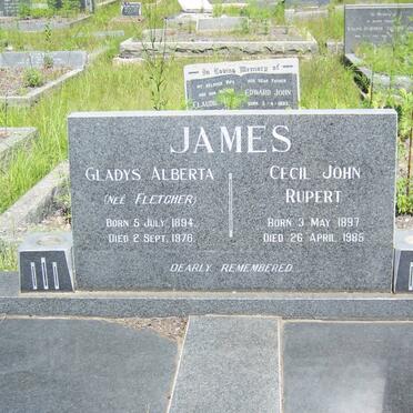 JAMES Cecil John Rupert 1897-1985 &amp; Gladys Alberta FLETCHER 1894-1976