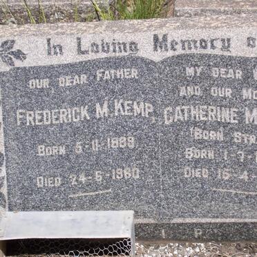KEMP Frederick M. 1889-1960 &amp; Catherine M. STRAW 1894-1952