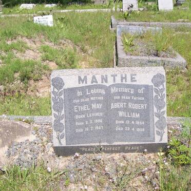 MANTHE Abert Robert William 1894-1958 &amp; Ethel May LEVINGS 1896-1957