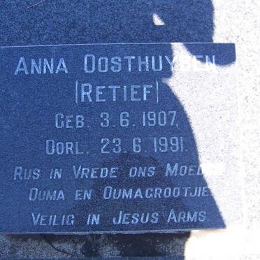 OOSTHUYSEN Anna nee RETIEF 1907-1991
