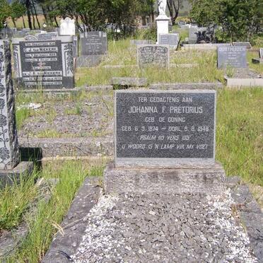 PRETORIUS Johanna F. nee de CONING 1874-1948
