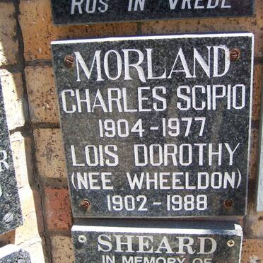 MORLAND Charles Scipio 1904-1977 &amp; Lois Dorothy WHEELDON 1902-1988