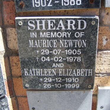 SHEARD Maurice Newton 1905-1978 &amp; Kathleen Elizabeth 1910-1999