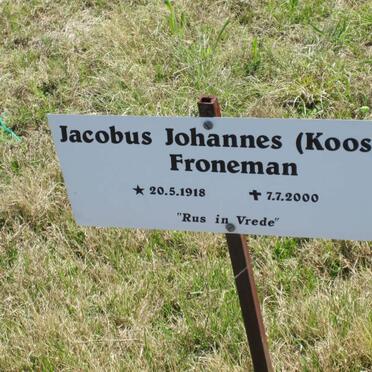FRONEMAN Jacobus Johannes 1918-2000