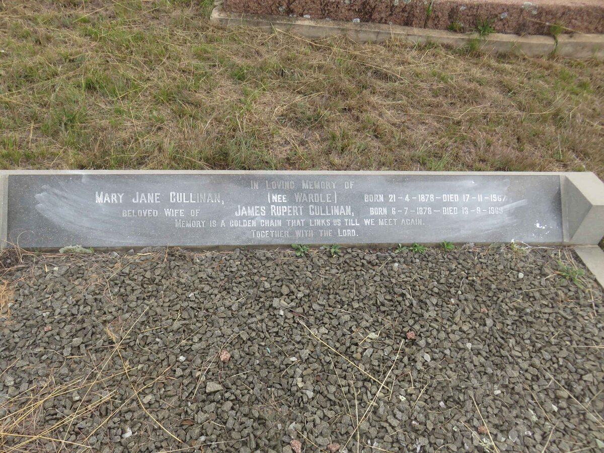 CULLINAN James Rupert 1878-1969 &amp; Mary Jane WARDLE 1878-1967