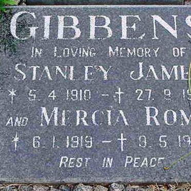 GIBBENS Stanley James 1910-1985 &amp; Mercia Roma 1919-1988