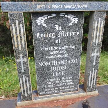 LEVE Nomthandazo Jojosi 1959-2016