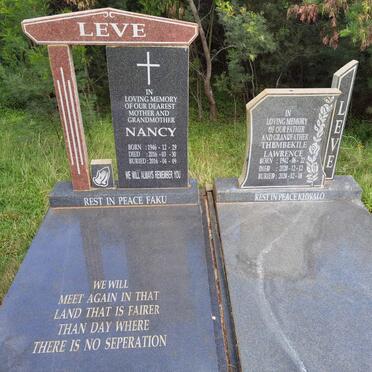 LEVE Thembekile Lawrence 1942-2020 &amp; Nancy 1946-2016