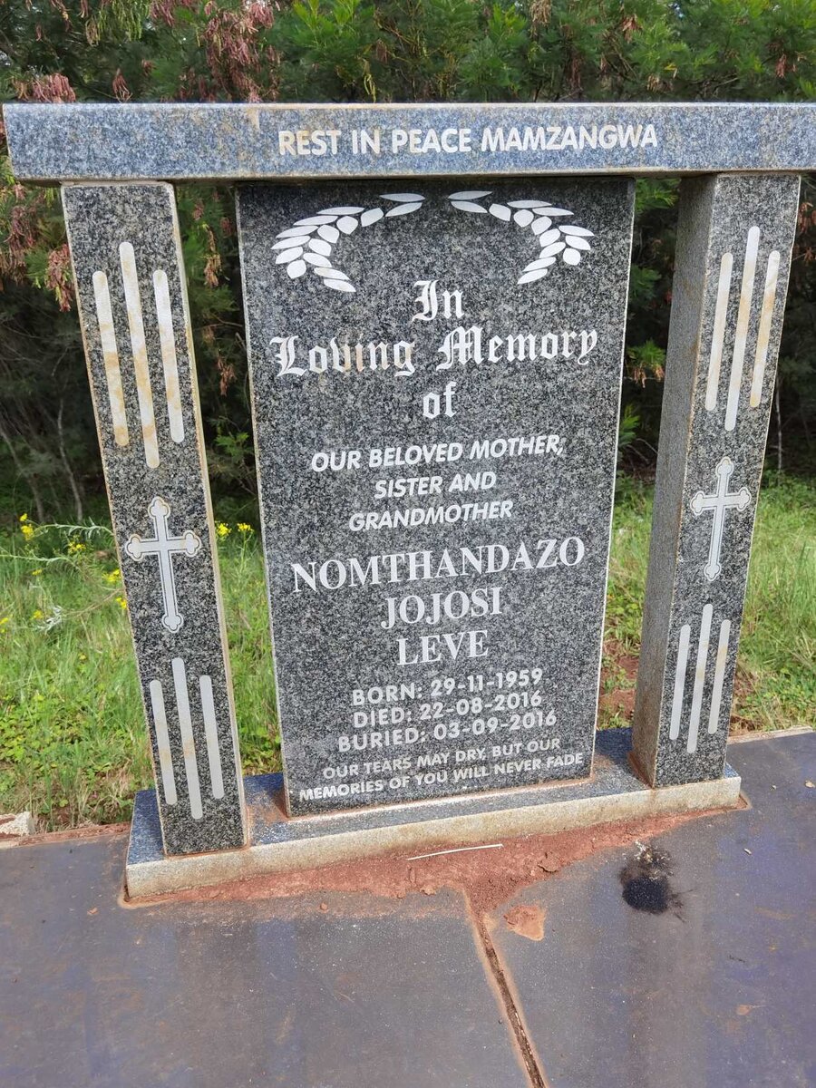 LEVE Nomthandazo Jojosi 1959-2016