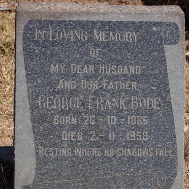 BODE George Frank 1886-1958