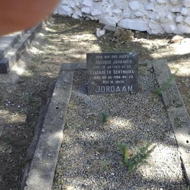 JORDAAN Jacobus Johannes 1885-1971 &amp; Elizabeth Gertruida 1892-1986