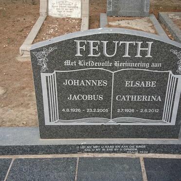 FEUTH Johannes Jacobus 1926-2005 &amp; Elsabe Catherina 1926-2012