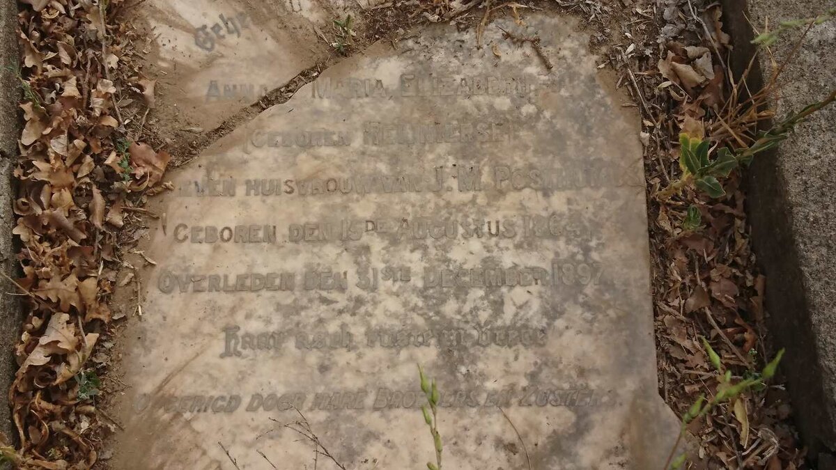 POSTHUMUS Anna Maria Elizabeth nee REIJNIERSE 1864-1897