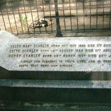 SCANLEN Helen Mary 1865-1874 :: SCANLEN Edith 1868-1874 :: SCANLEN Henry 1867-1874