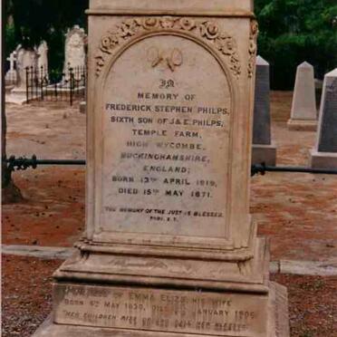 PHILPS Frederick Stephen  1819-1871 &amp; Emma Eliza KEEN 1830-1906