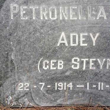 ADEY Petronella J.A. nee STEYN 1914-1997