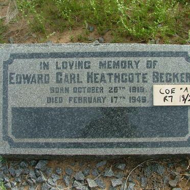 BECKER Edward Carl Heathcote 1819-1949