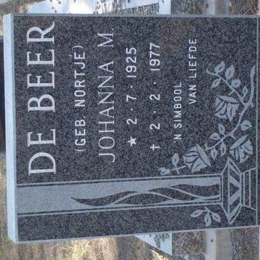 BEER Johanna M., de nee NORTJÉ 1925-1977