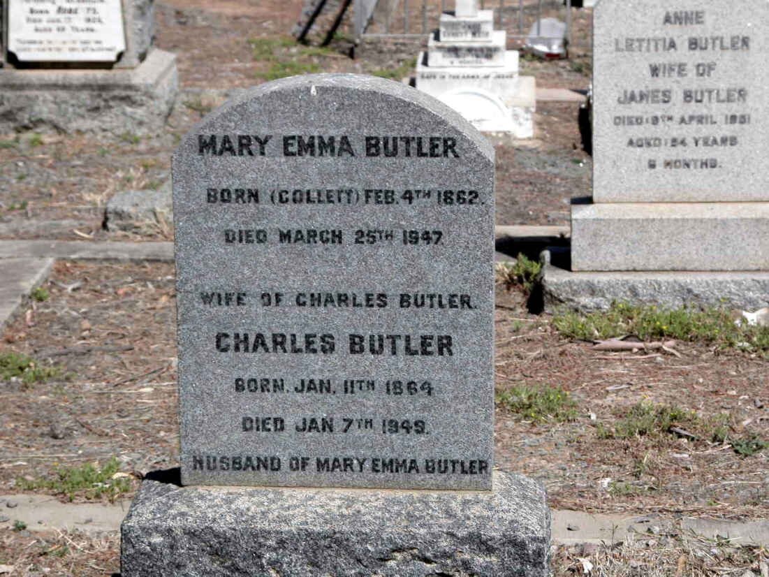 BUTLER Charles 1864-1949 &amp; Mary Emma COLLETT 1862-1947