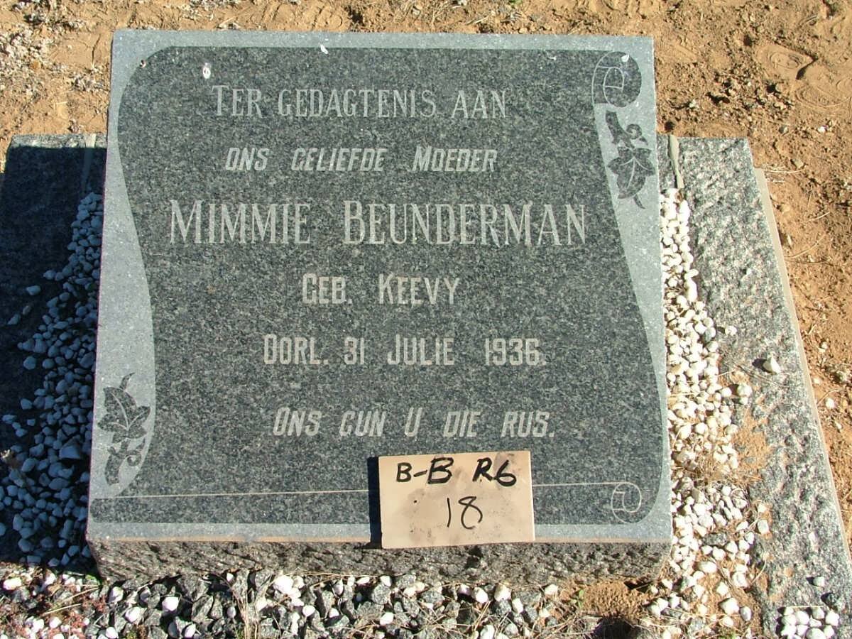 BEUNDERMAN Mimmie nee KEEVY -1936