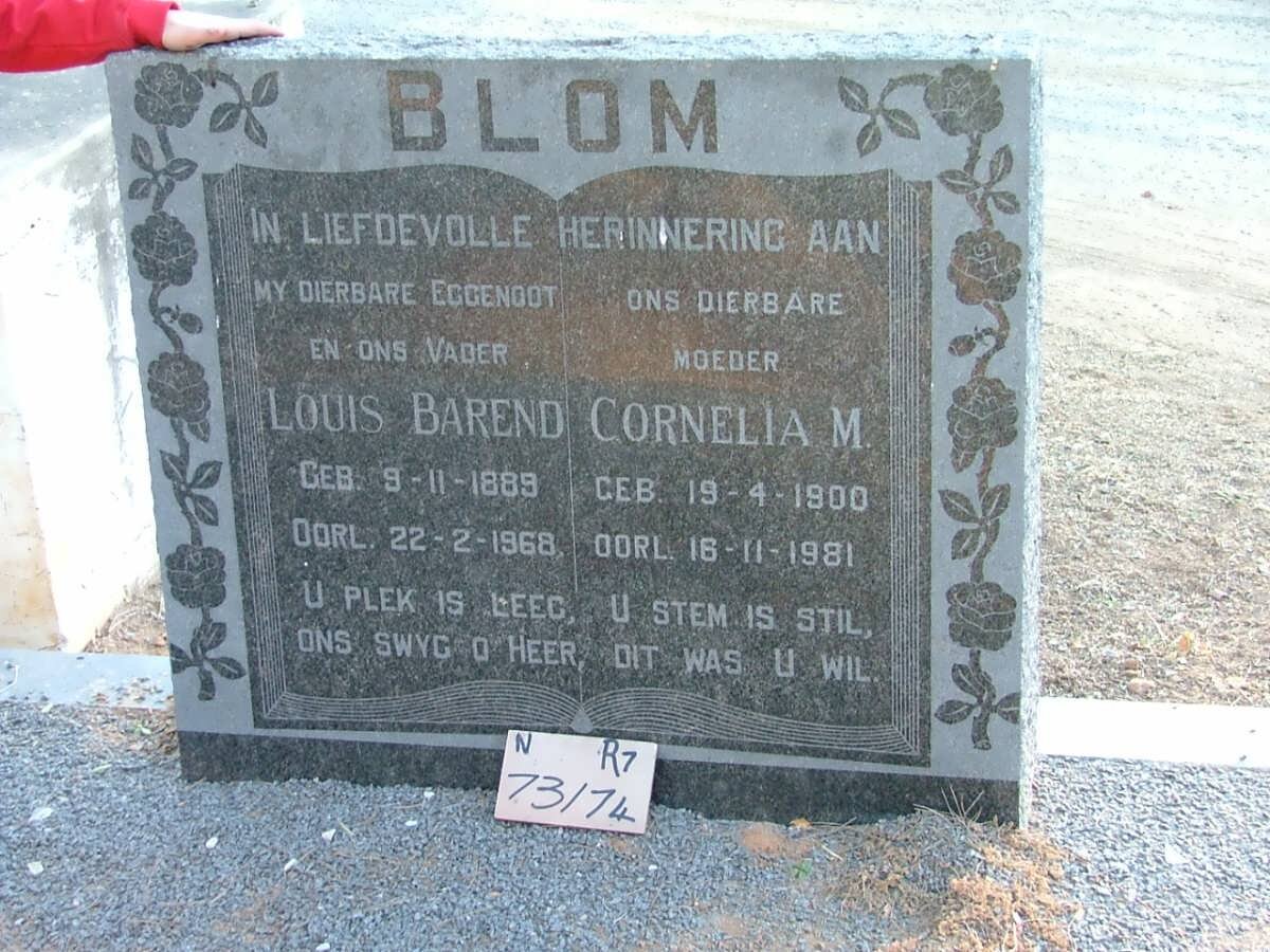 BLOM Louis Barend 1889-1968 &amp; Cornelia M. 1900-1981