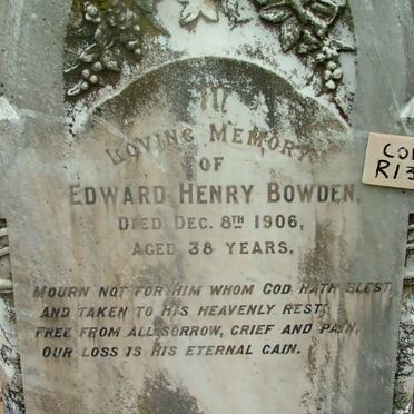 BOWDEN Edward Henry -1906