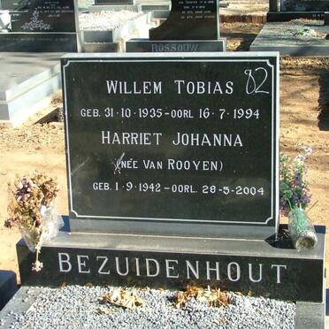 BEZUIDENHOUT Willem Tobias 1935-1994 &amp; Harriet Johanna VAN ROOYEN 1942-2004