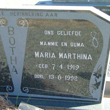 BOTHA Pieter Barend 1916-1989 &amp; Maria Marthina 1919-1992 