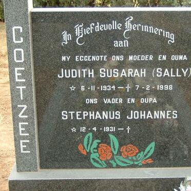 COETZEE Stephanus Johannes 1931- &amp; Judith Susarah 1934-1998