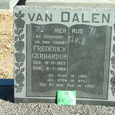 DALEN Frederick Gerhardus, van 1923-1969