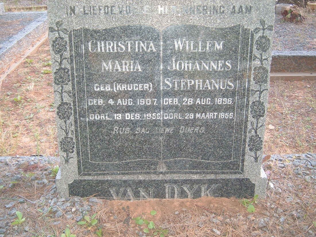 DYK Willem Johannes Stephanus, van 1896-1956 &amp; Christina Maria KRUGER 1907-1956