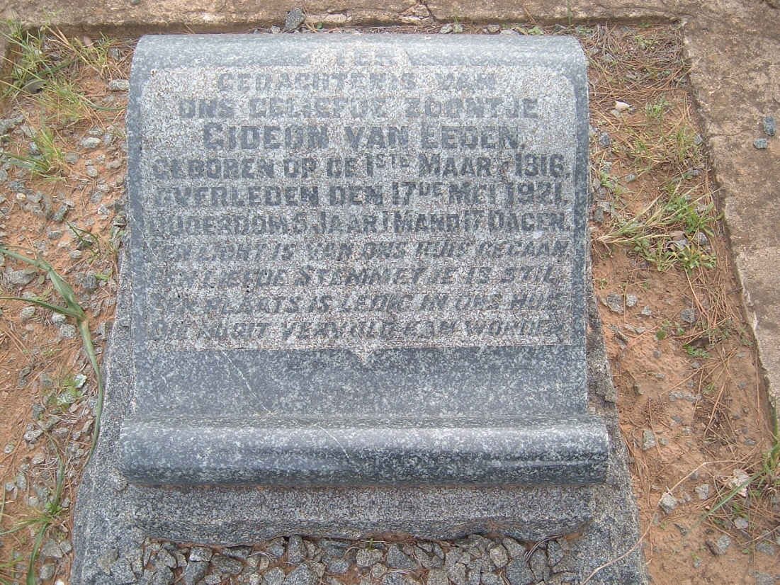 EEDEN Gideon, van 1916-1921